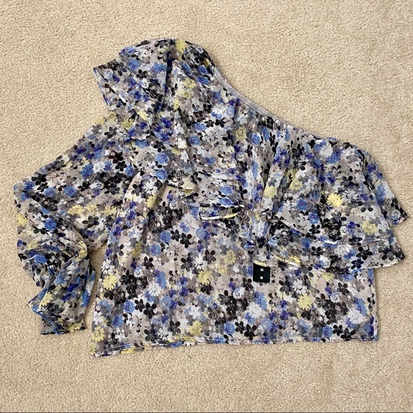 NWT Floral One Shoulder Top - Picture 7 of 9